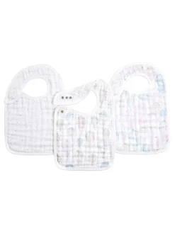 Aden + Anais Lot de 3 bavoirs en mousseline de coton à bouton-pression| Bavoirs
