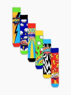 United Odd Socks Lot de 6 paires de chaussettes Super Hero Comic|Homme Chaussettes|Chaussettes