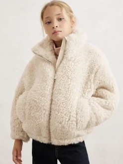Best Reiss Manteau Remy à col cheminée en fausse fourrure de mouton