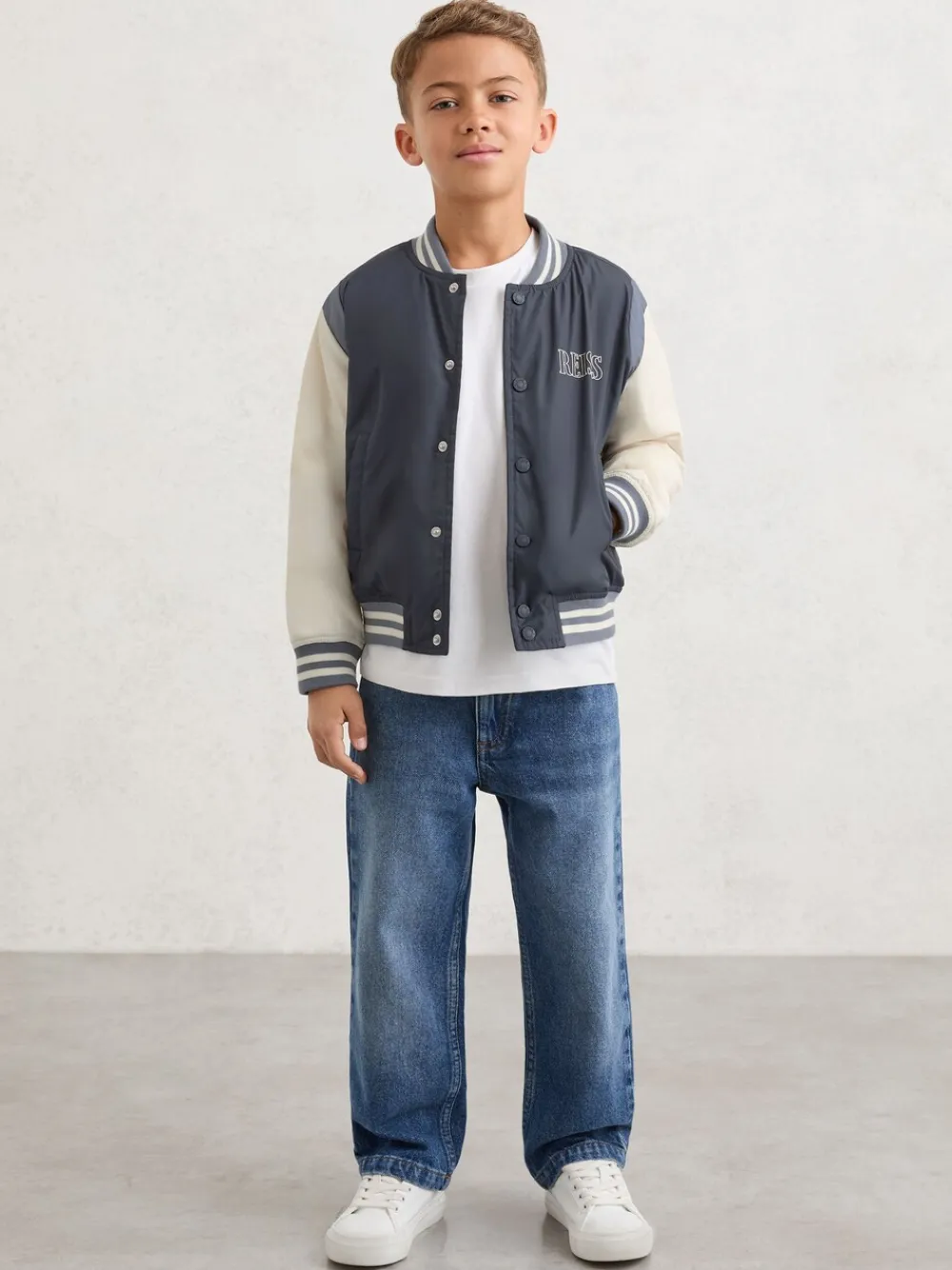 Reiss marine - Blouson aviateur Roy Color-block