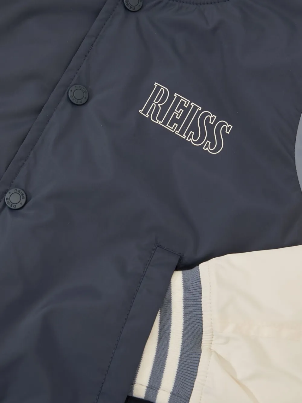 Reiss marine - Blouson aviateur Roy Color-block