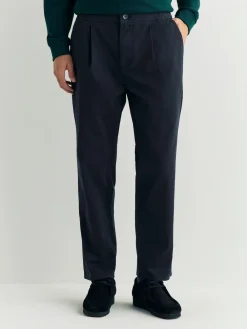 Clearance Next marine - Coupe fuselée régulière - Pantalons Chinos extensibles plissés avec taille élastique