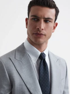 Sale Reiss - Cravate à pois en soie Liam marine