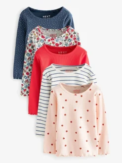 New Next marine - Lot de 5 hauts côtelés à manches longues (3mois-7ans)