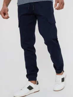 Threadbare marine - Pantalon cargo style jogger en coton stretch|Homme Joggings