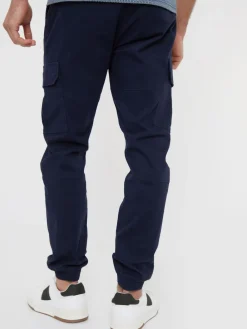 Threadbare marine - Pantalon cargo style jogger en coton stretch|Homme Joggings