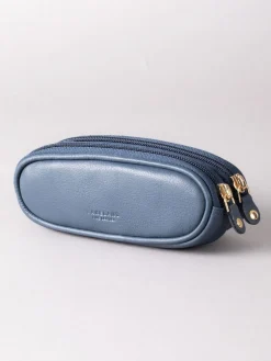 Lakeland Leather - Étui Lakeland en cuir à deux verres marine