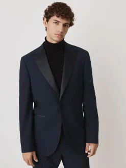 Sale Next marine - Veste de costume de smoking Motionflex en laine Blend habillé