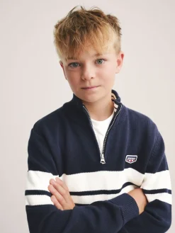 Best Superdry Marine/Blanc - Pull en maille