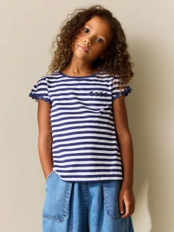 New Next Marine/White Stripe - T-shirt à pochettes Daisy (1.5-16ans)