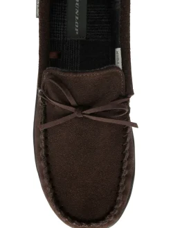 Dunlop Marron - Chaussons en daim à lacets|Homme Chaussons