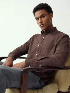 Clearance Next - Chemise Oxford douce à manches longues Marron