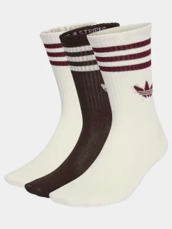 adidas originals - Col rond - 3-Rayures Chaussettes Col rond 3 paires Marron