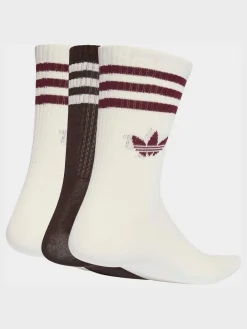 adidas originals - Col rond - 3-Rayures Chaussettes Col rond 3 paires Marron