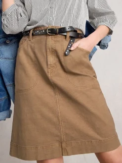 Sale White Stuff Marron - Jupe Tia Chinos
