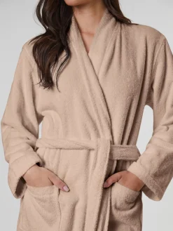 Sale Loungeable Marron - Peignoir classique en éponge