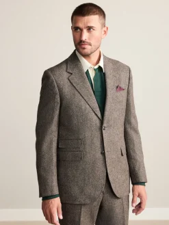 Best Next Marron - Veste de costume habillé Abraham Moon en 100% laine britannique Donegal