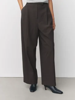 Best Next Marron chocolat - Pantalons Coupe droite à double plis à Carreaux