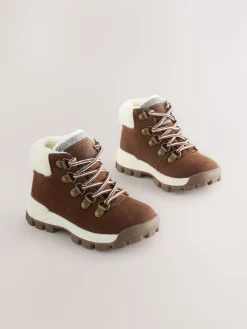 Best Next Marron en imitation peau de mouton - Bottines chaudes avec doublure Thinsulate™ style randonnée