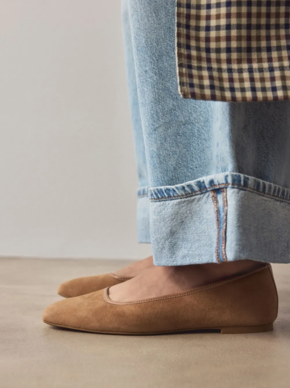 Best Next Marron fauve - Ballerines Forever Comfort® en cuir à bout carré