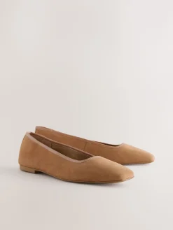 Best Next Marron fauve - Ballerines Forever Comfort® en cuir à bout carré