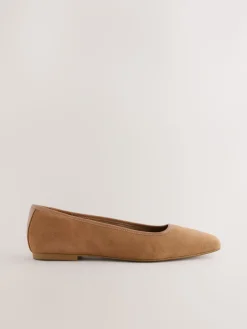 Best Next Marron fauve - Ballerines Forever Comfort® en cuir à bout carré