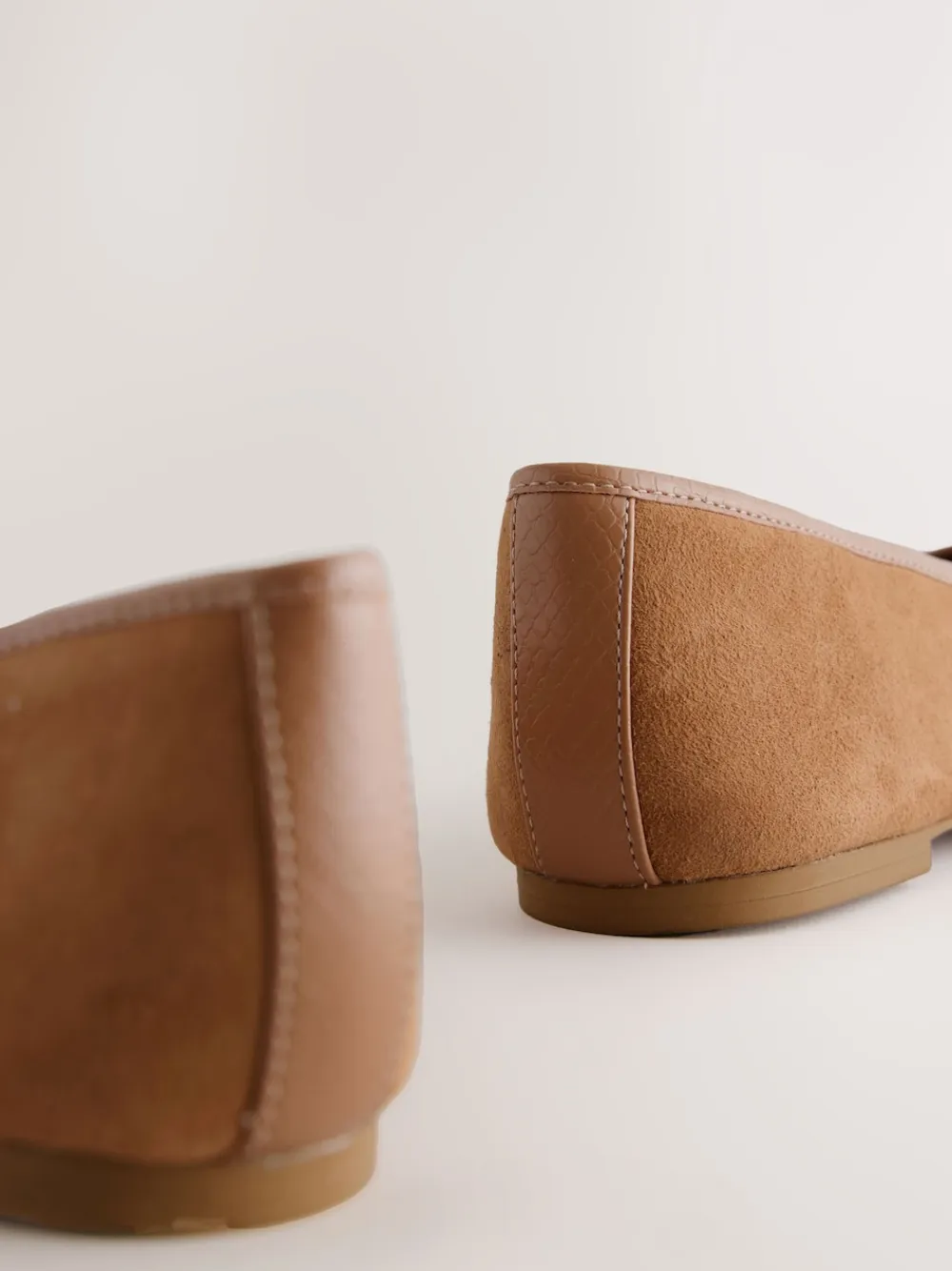 Best Next Marron fauve - Ballerines Forever Comfort® en cuir à bout carré