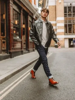 Base London Marron fauve brûlé - Bristol Brogue Boot|Homme Bottes|Chaussures Habillées