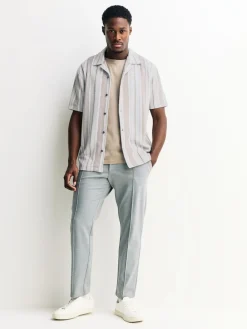 Clearance Next Marron neutre - Chemise rayée en jersey Manches courtes
