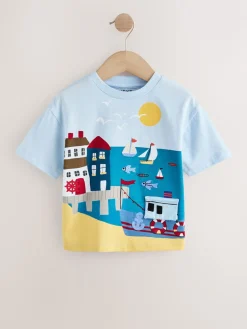 Best Next - T-shirt appliqué Manches courtes (3mths-7yrs) Mer bleue