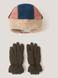 Clearance Monsoon Ensemble bonnet et gants de trappeur en peau de mouton