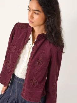 Clearance Monsoon Veste Jimena en velours côtelé fleuri