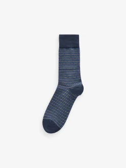 Sale Next Motif Bleu/Gris bleu marine - Lot de 12 - Chaussettes riches en coton pour homme