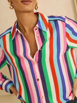 Clearance Love & Roses Multi Stripe (Multi Stripe) - chemise boutonnée à manches longues