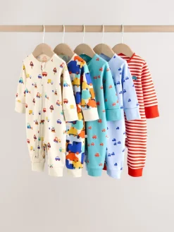 Best Next Multicolore - Lot de 5 Combinaisons de nuit zippées deux sens pour BÉBÉ (0mois à3ans)