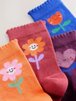 Best Next Multicolore - Lot de 4 paires de chaussettes en coton riche en fleurs et cœur