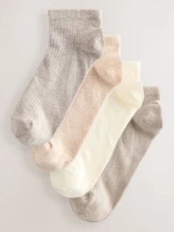 Best Next neutre - Lot de 4 paires de chaussettes de sport côtelées