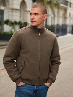 Discount Next neutre - Veste Harrington doublée de borg en laine
