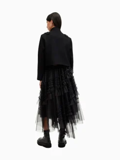 All Saints Noir - Allsaints Jen Tulle Jupes|Femme Jupes