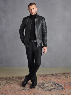Sale Next Noir - Blouson aviateur Signature en cuir