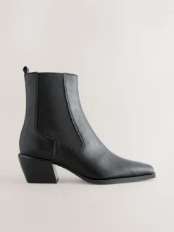 Best Next Noir - Bottes de cow-boy western Chelsea Style