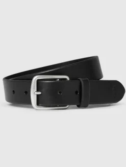 Discount Polo Ralph Lauren Noir - Ceinture Saddle en cuir avec logo