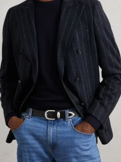 Best Reiss Noir - Ceinture western en cuir Jonny