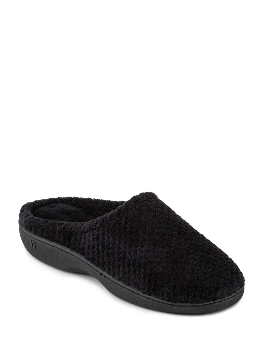 New Totes - Chaussons mules Isotoner Popcorn Terry Noir