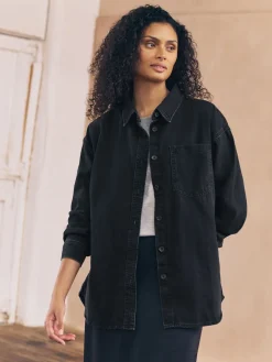 Best Next - Chemises oversize en Denim Noir