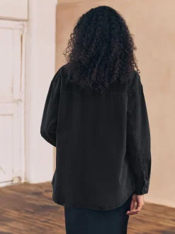 Best Next - Chemises oversize en Denim Noir