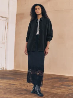 Best Next - Chemises oversize en Denim Noir