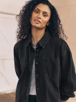 Best Next - Chemises oversize en Denim Noir
