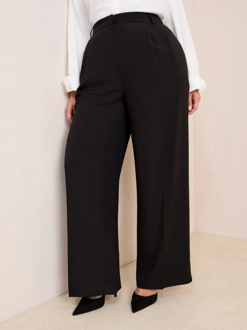 Best Friends Like These Noir - Premium Elastic Back habillé Ample Pantalons Grandes tailles