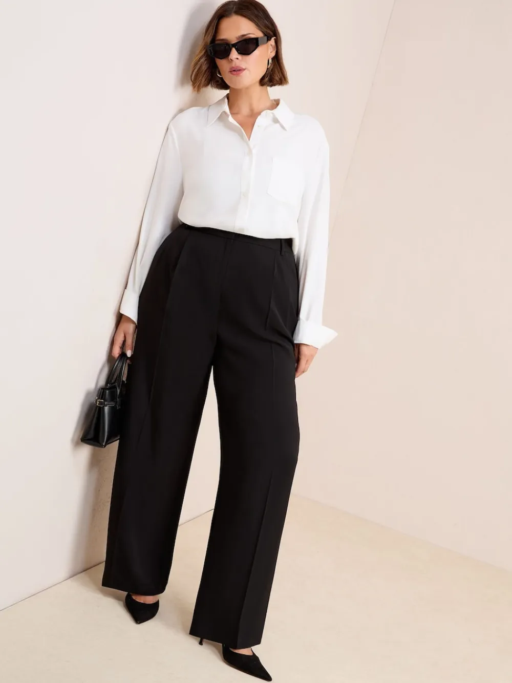 Best Friends Like These Noir - Premium Elastic Back habillé Ample Pantalons Grandes tailles